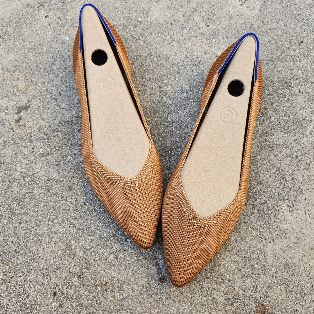 Rothy's Tan Flats Sleek Pointed-Toe Loafers